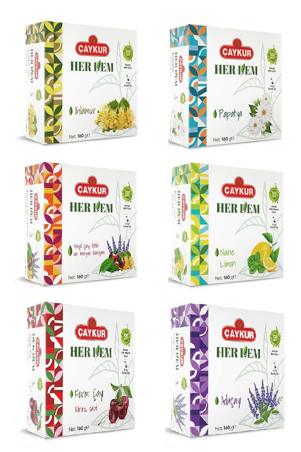 Herdem Süzen Poşet Bitki Çayı 100 lü 160 Gr X 6 Çeşit Karma Set - 1