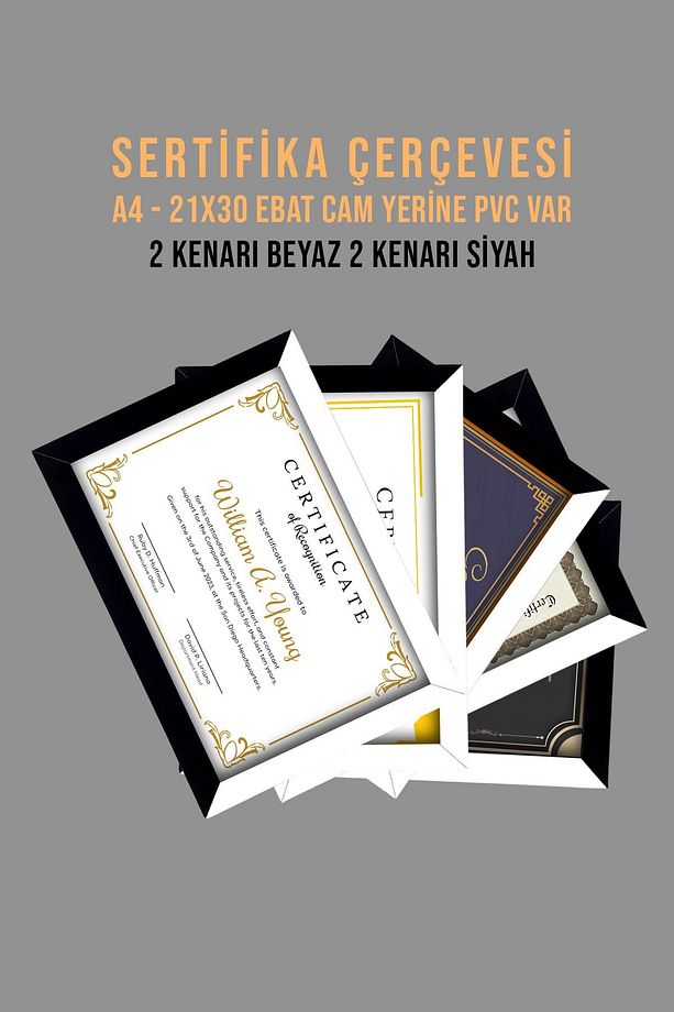 5 Adet A4 Çerçeve Pvcli 21x30 Sertifika Için Çerçeve Diploma Için Çerçeve Belge Için Çerçeve - 1