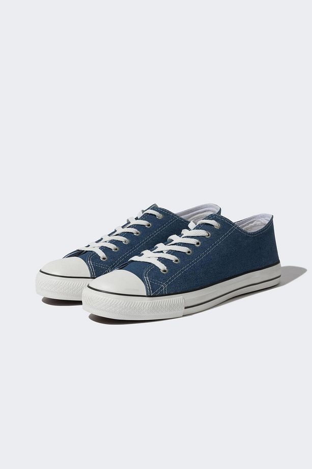 Erkek Düz Taban Bağcıklı Keten Sneaker A7524AXNS - 3