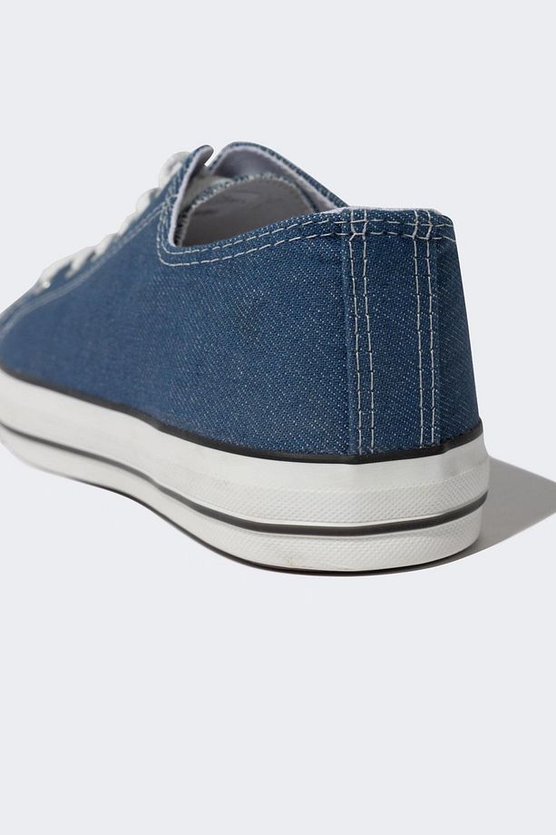 Erkek Düz Taban Bağcıklı Keten Sneaker A7524AXNS - 7