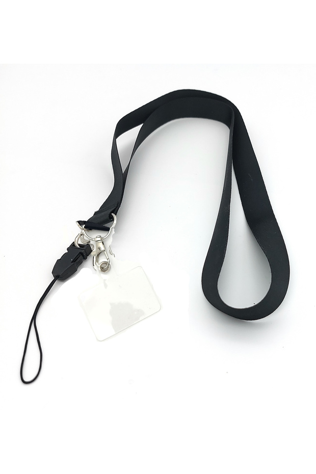 Phone Neck Strap Phone Rope Compatible with All Phones Satin Fabric Black