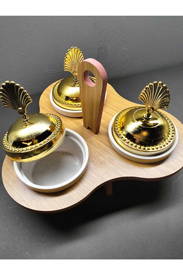 Tuma - Luxury Breakfast Wooden Set with 3 Compartments