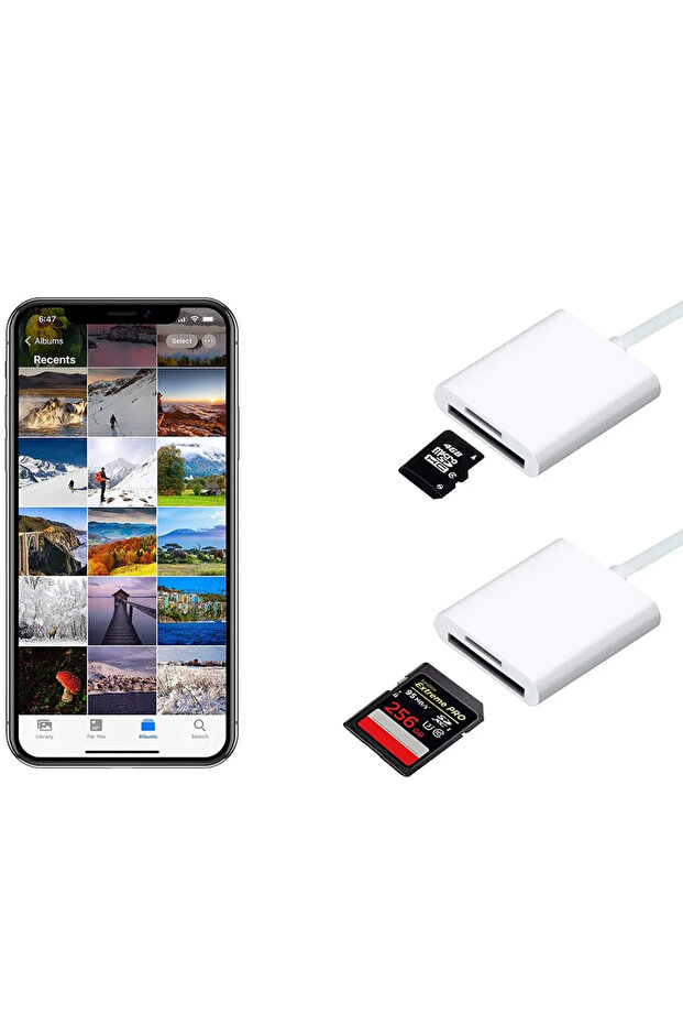SD Card and Micro SD Adapter with Lightning Input for iPhone 11 12 13 14 S101 - 4