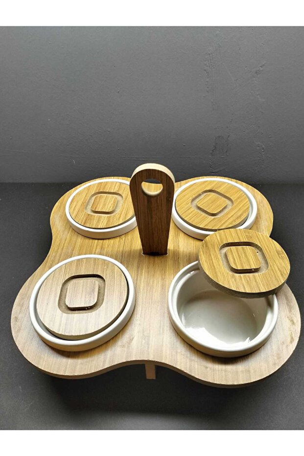 Luxury Breakfast Set - Tumali Wood, 4 Compartments