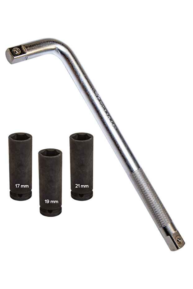 4 Pieces 380 mm Rubber Wheel Spanner - 17mm, 19mm, 21mm Socket