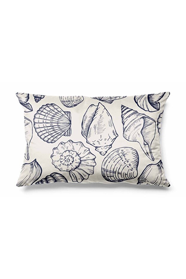 غطاء وسادة من جلد الغزال - نمط بحري مستطيل، مطبوع على الوجهين - 1