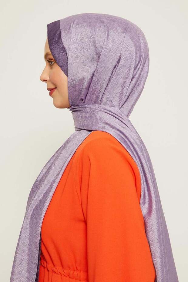 Halka Desen Jakar Monogram Şal - 3