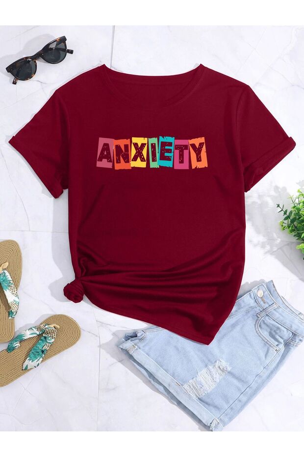 ANXIETY Printed Oversize T-Shirt