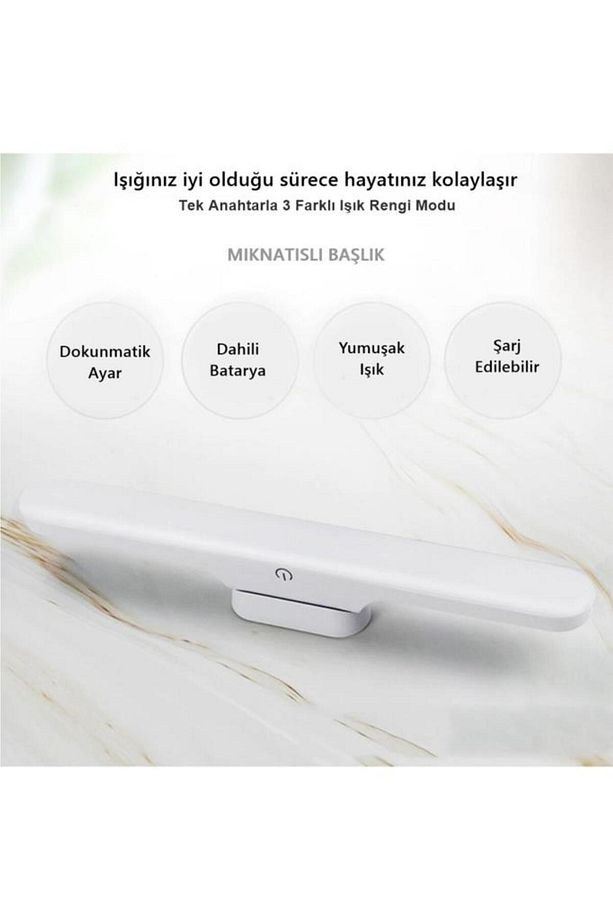 5 Watt Şarjlı Led Işık Mıknatıslı Led Lamba Dimmerli Nova Beyaz Hero Led Aplik 3 Farklı Renk Işık - 4
