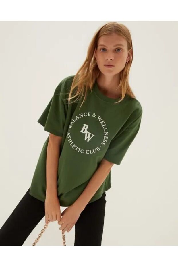 Bw baskılı pamuklı tişört - 1