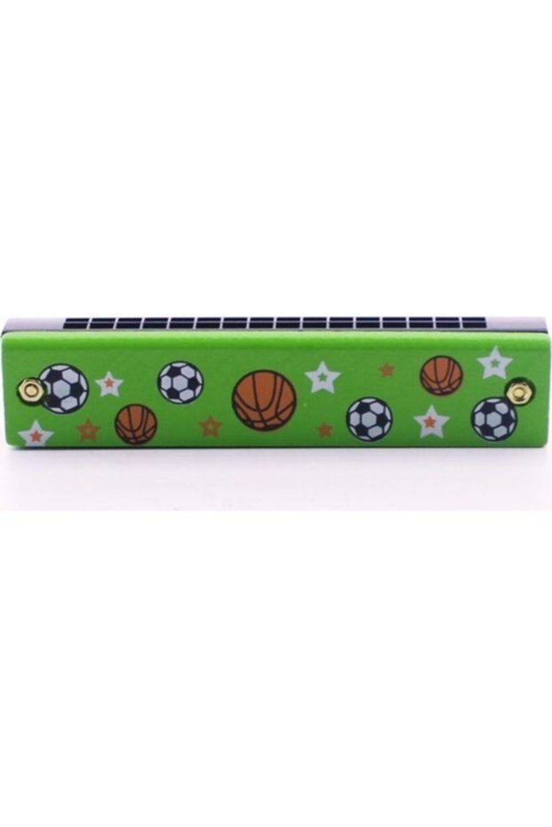 16 Holes Double Row Patterned Harmonica - Mixed Color Wood