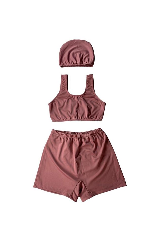KIZ ÇOCUK ŞORTLU TAKIM MAYO (PEMBE) - 1