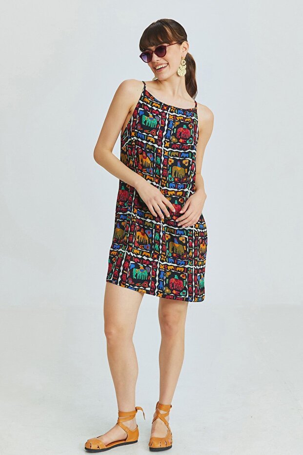 Basic Mini Yazlık Elbise Siyah - 3