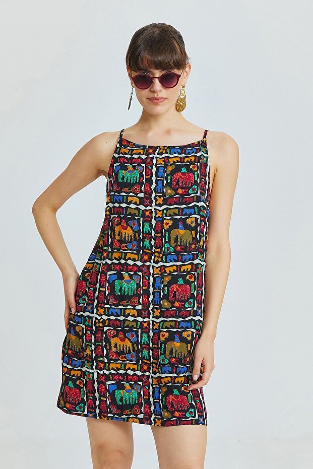 Basic Mini Yazlık Elbise Siyah - 1