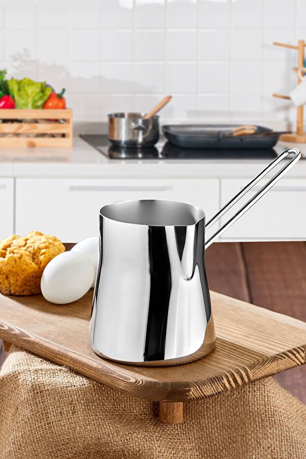 Paslanmaz Çelik 750 ml Büyük Boy Cezve ( 9 Fincan Ölçüsünde ) - 2