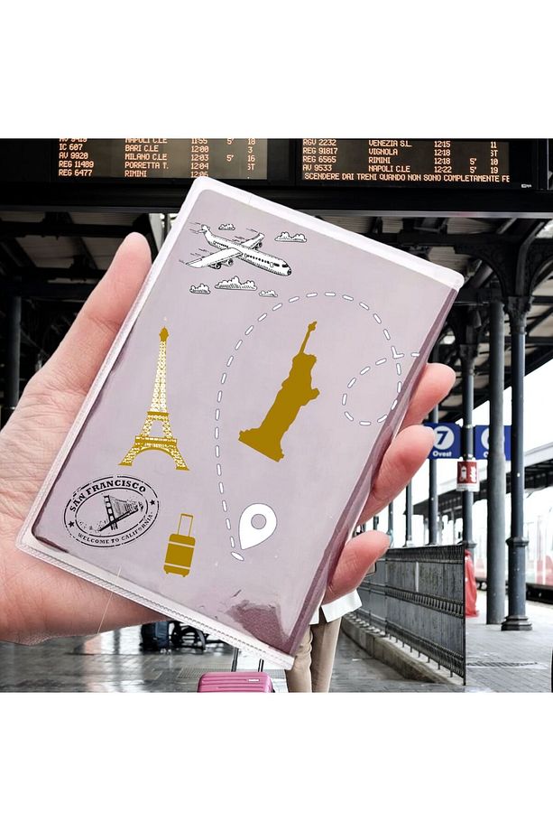 2 Adet Su Geçirmez Şeffaf Pasaport Kılıfı Pasaport Kabı Üniversal Model 2 Li - 7
