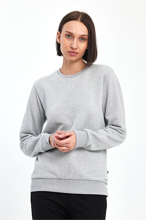 Pique Crew Neck Sweatshirt
