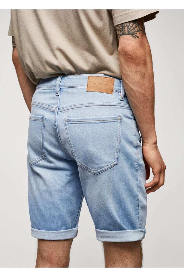 Slim fit kot bermuda şort - 7