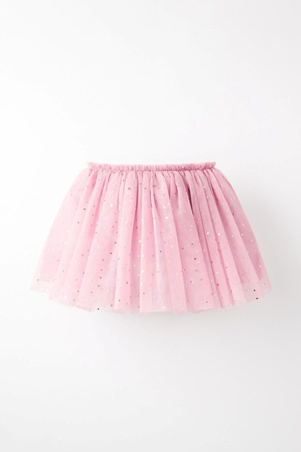 Twinkle Gold Star Detailed Lined Tutu Party Skirt