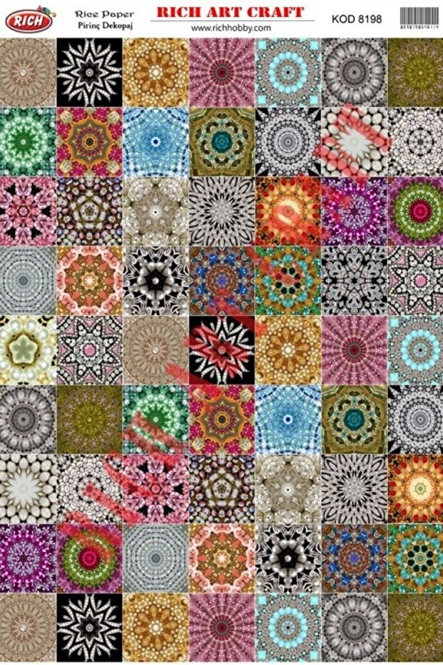 ورق ديكوباج الأرز الكود: 8198 - 1
