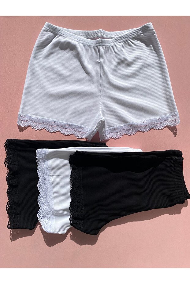 Women's Camisole Cotton Lycra Lace 4-Piece White, Black Boxer-Shorts
