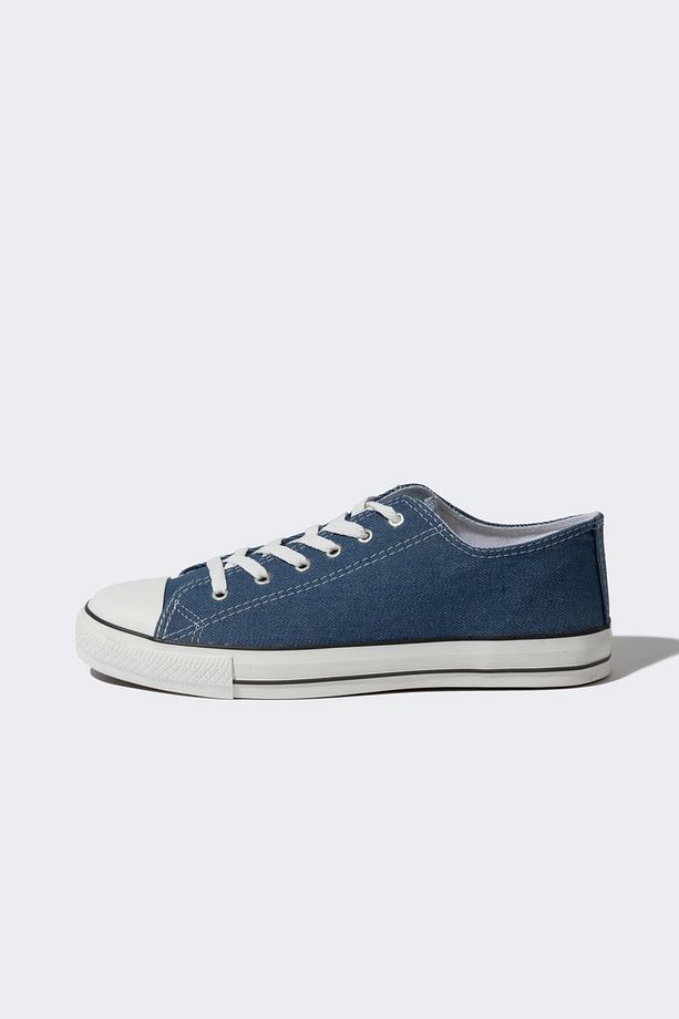 Erkek Düz Taban Bağcıklı Keten Sneaker A7524AXNS - 1