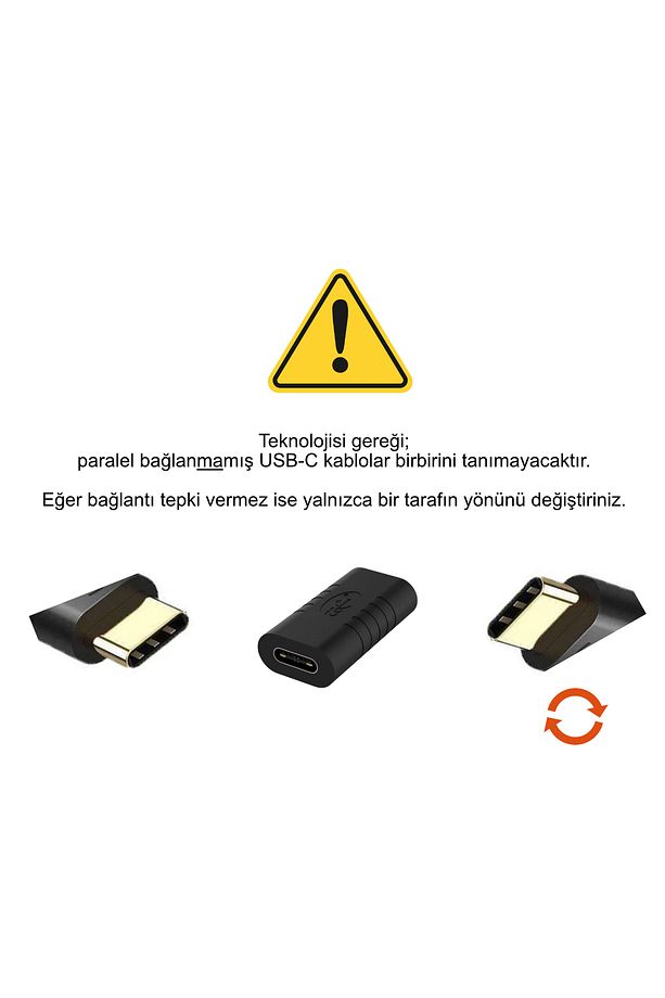 Usb 3.1 Type C Dişi Dişi Adaptör Çevirici Şarj Ve Data Uzatma - 2