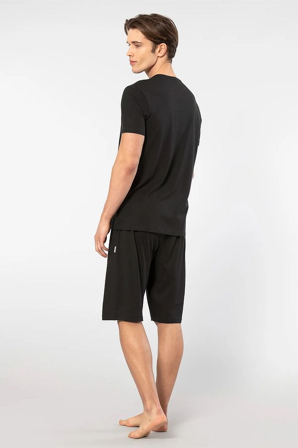 Erkek Modal Bermuda Şort Kısa Kollu Pijama Takımı %50 Modal %50 Pamuk - 2