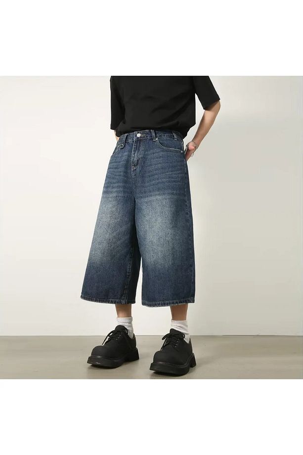 Y2k Mavi Kısa Paçalı Baggy Aesthetic Şort - 1