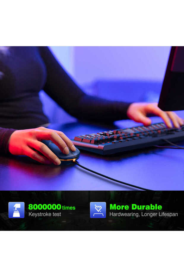 Onikuma G21 RGB Oyuncu Klavye Mouse Seti Siyah Uyumlu - 7