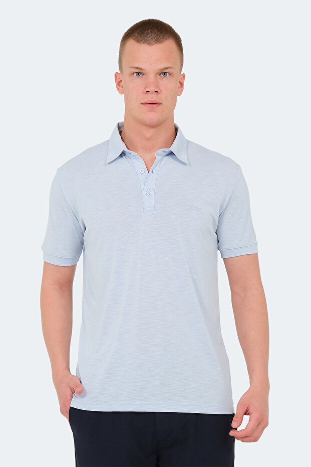Katsuro Men's Polo Neck Blue T-Shirt