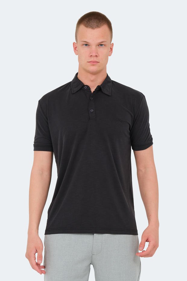 Katsuro Men's Polo Neck Anthracite T-Shirt