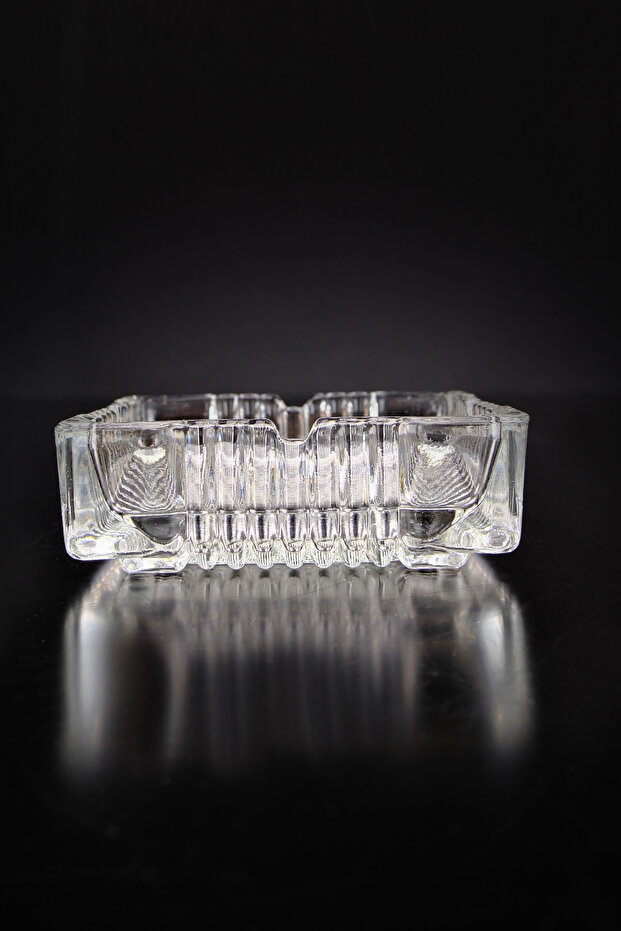 Quadra Glass Square Ashtray - 10 Cm Model C1-1-276 - 2