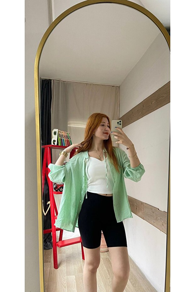 Kadın Uzun Kollu Basic Gömlek - 2