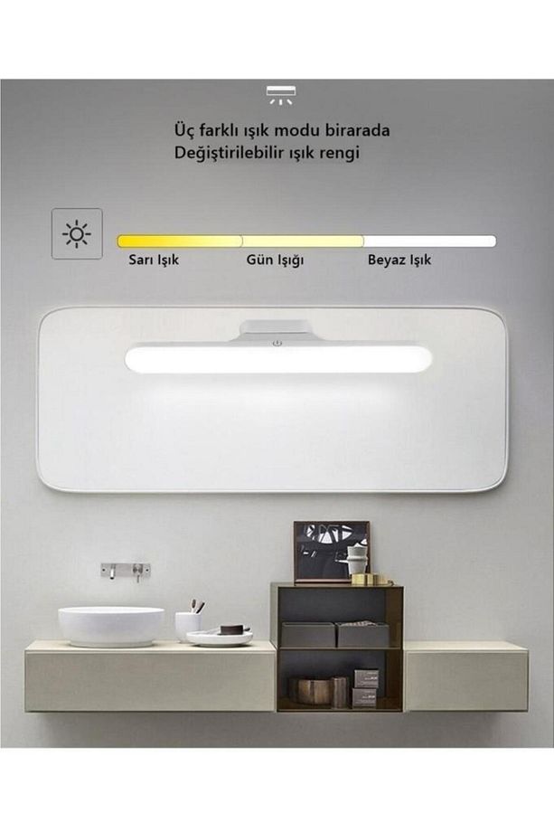 5 Watt Şarjlı Led Işık Mıknatıslı Led Lamba Dimmerli Nova Beyaz Hero Led Aplik 3 Farklı Renk Işık - 5