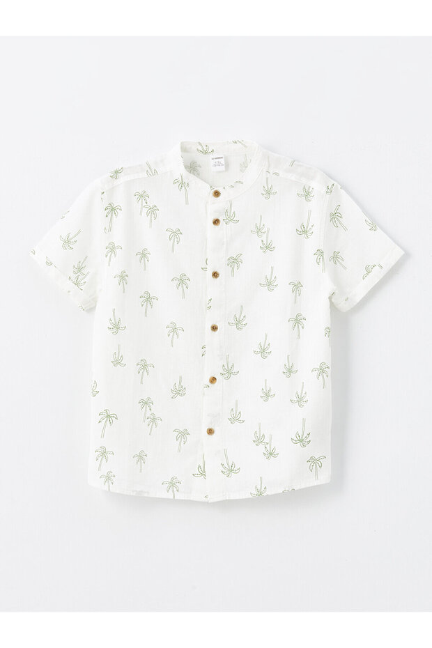 Printed Short Sleeve Judge Collar Shirt for Baby Boy
