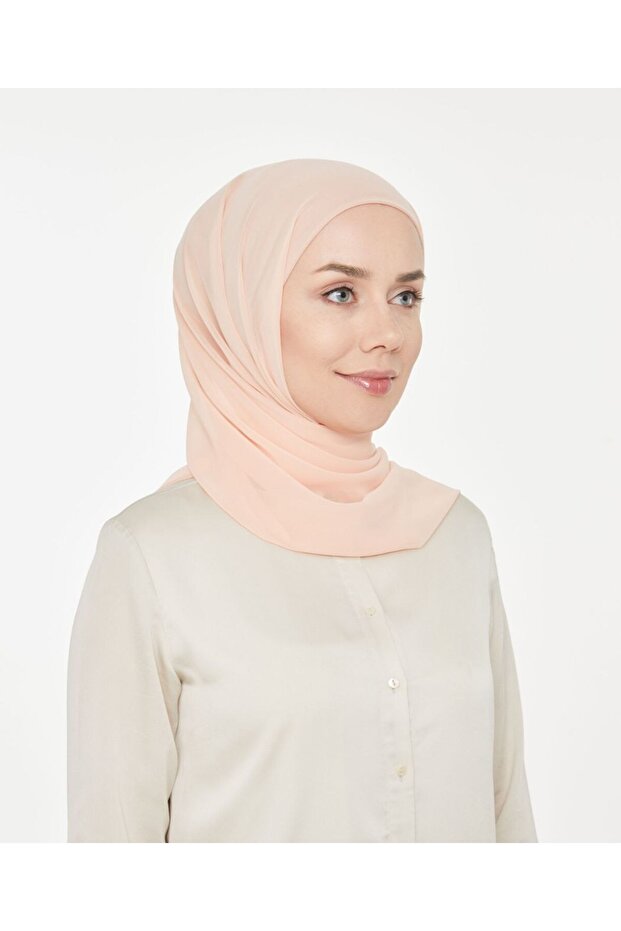 Women's Hijab Practical Tube Boneli Ready-To-Wear Chiffon Shawl Cream