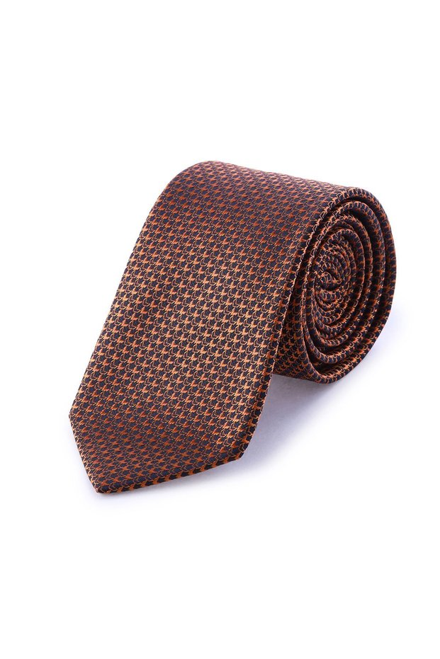 Orange Patterned Classic Micro Tie