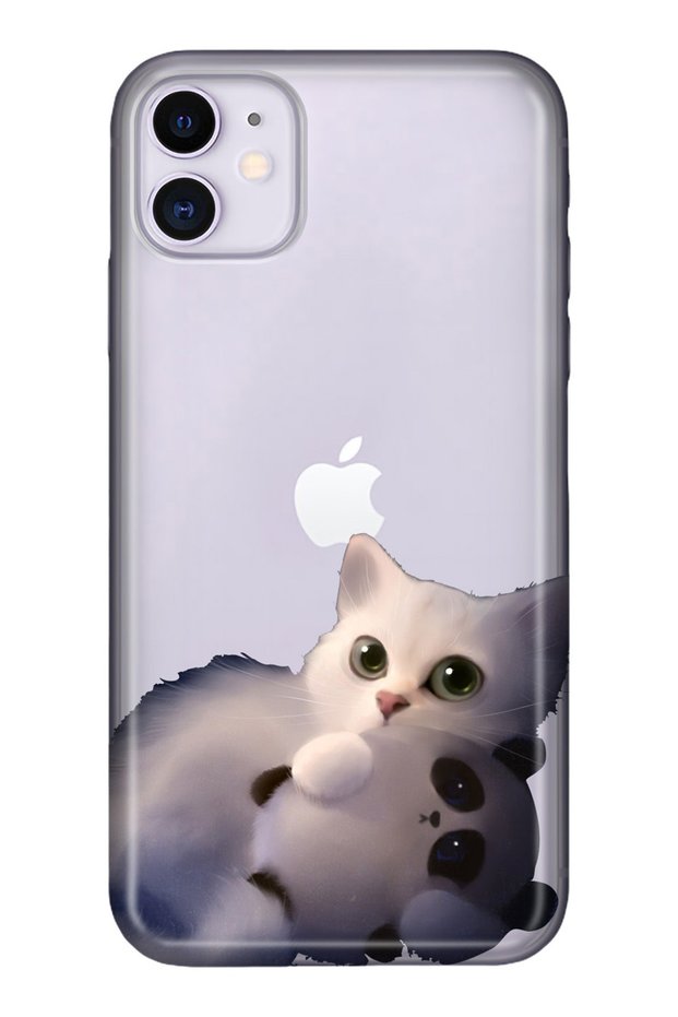 iPhone 11 Pure Modern Patterned Silicone Case Candy Cat