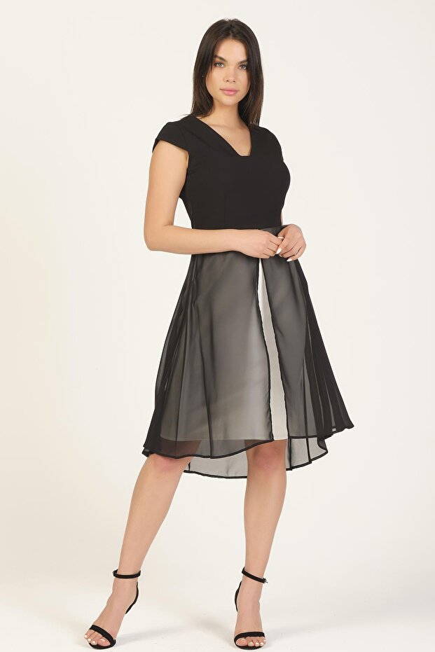 Çift Kat Etekli Elbise - 2