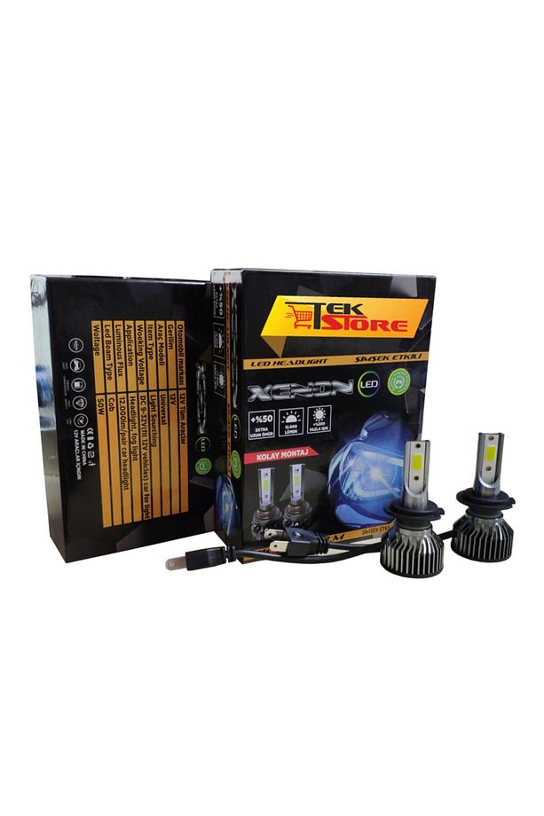 Led Xenon Far Ampulü H7 Şimşek Etkili 8000k 12.000 Lümen Canbus'lı Kısa Tip - 1