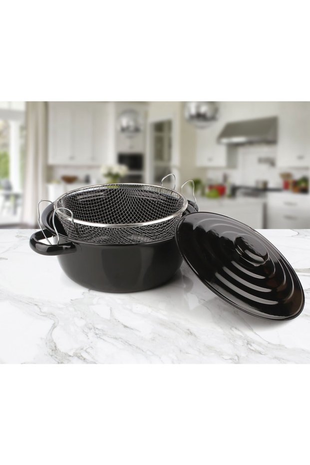 Fryer Frying Pot Potato Pumpkin Eggplant Sausage Frying Pot Fryer Enamel Pot