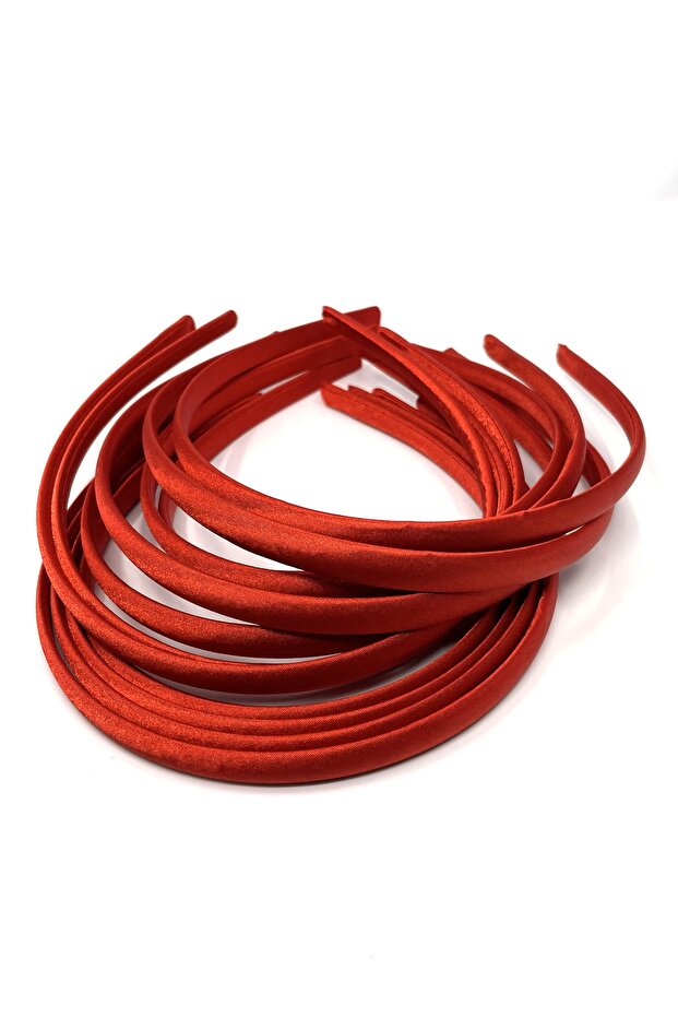 12 Pieces Satin Embroidered Plastic Crown Red 1 cm Wide