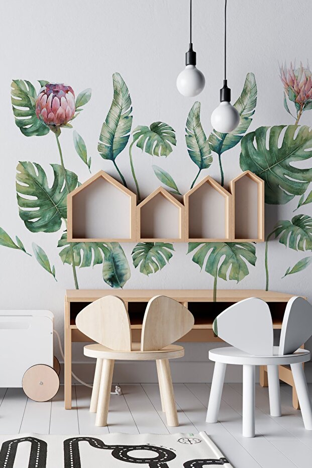 Tropical Leaves Wall Sticker Decoration Set