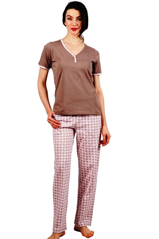 Kısa Kol V Yaka Pijama Takımı - 1