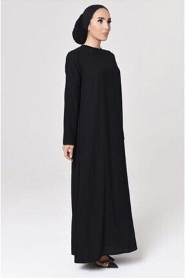 Kadın Siyah Krep Elbise - 1