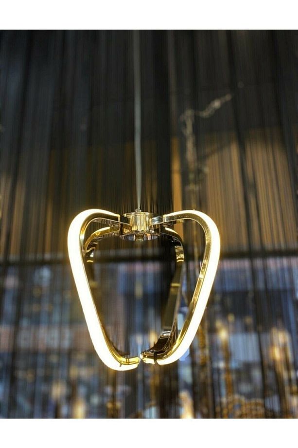 Modern Tekli Sarkıt Led Avize Gold Sarı Ledli Avize - 1