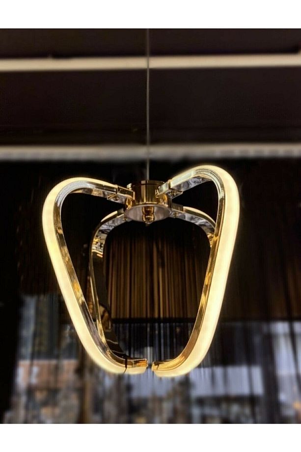 Modern Tekli Sarkıt Led Avize Gold Sarı Ledli Avize - 2