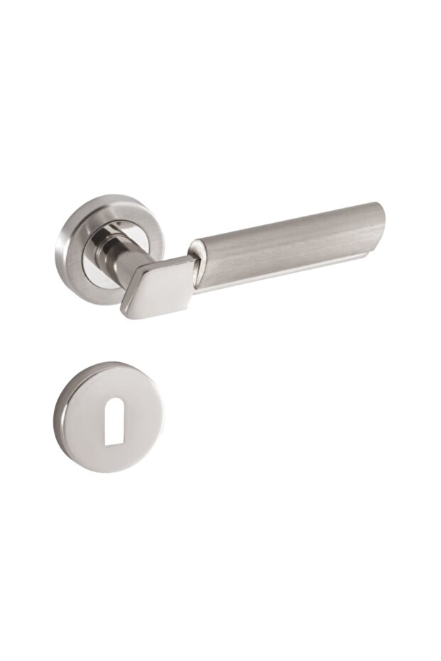 Sofuoğlu Linda Round Stainless Rosette (ODA) Nickel Satin Door Handle Aluminum / Steel