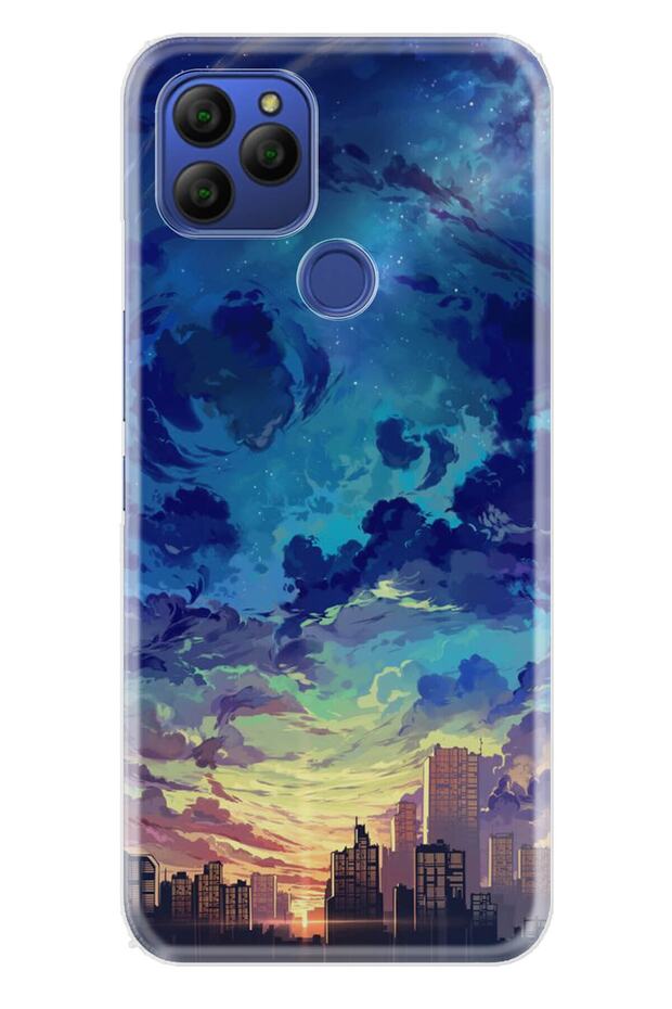 General Mobile Gm 21 Case Pure Modern Patterned Silicone Cover Cloud City